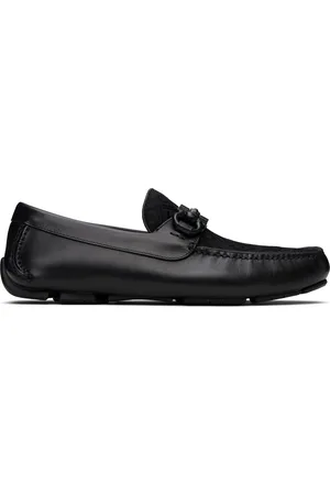 Salvatore Ferragamo Flâneurs de conduite noirs à ferrure Gancini