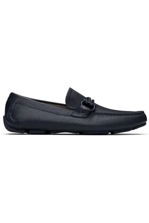 Salvatore Ferragamo Flâneurs de conduite bleu marine à ferrure Gancini