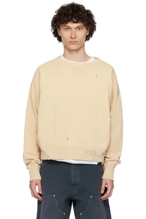 Maison Margiela Pull molletonné beige à logo graffiti