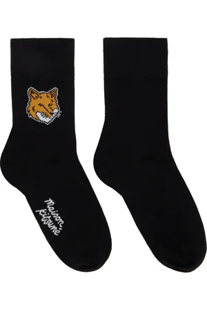 Maison Kitsuné Chaussettes noires à logo Fox Head