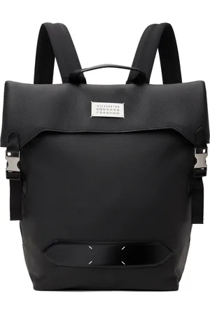 Maison Margiela Sac à dos souple noir à rabat - 5AC