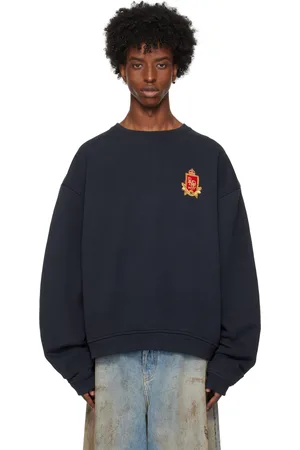 Rhude Pull noir à col ras du cou à armoiries à logo