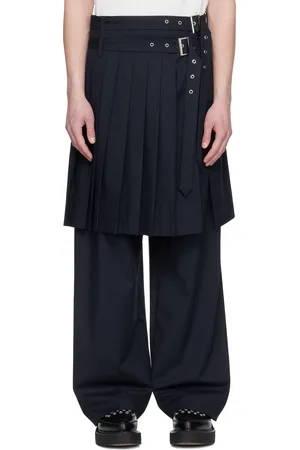 Charles Jeffrey Loverboy Pantalon ample bleu marine à empiècement de style jupe