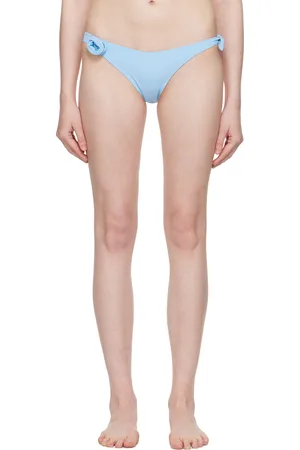 COPERNI Culotte de bikini bleue à appliqué floral