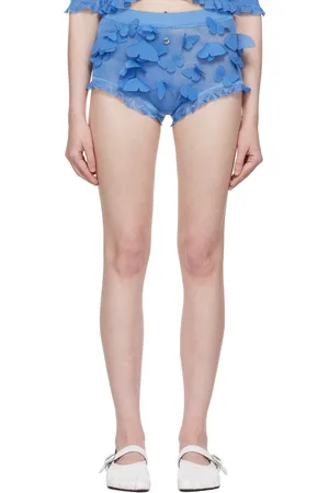 COPERNI Short bleu en tricot à appliqués de papillon