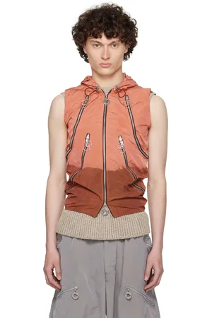 Charlie Constantinou Veste rouge et brun à poches