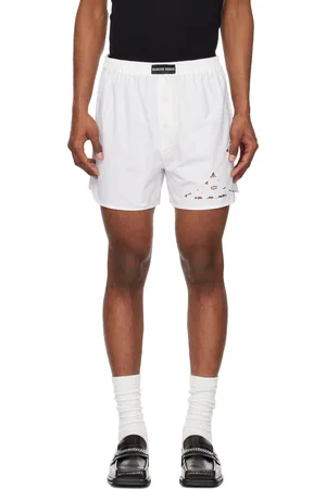 Marine Serre Short blanc en linges de maison suprarecyclés