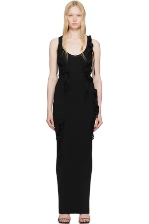 COPERNI Robe débardeur longue noire en tricot à rubans