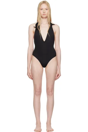 COPERNI Maillot de bain noir à appliqués floraux