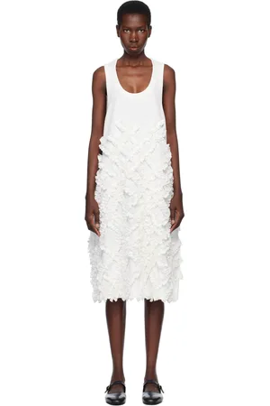 Comme des Garçons Robe midi blanche en sergé de polyester