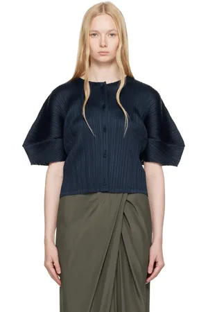 PLEATS PLEASE ISSEY MIYAKE Cardigan Monthly Colors April bleu marine