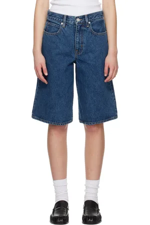 SLVRLAKE Short ample Grace bleu en denim
