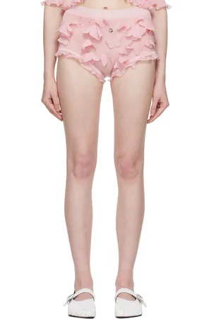 COPERNI Short rose en tricot à appliqués de papillon