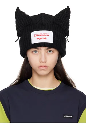 Charles Jeffrey Loverboy Bonnet épais noir à appliqués à oreille