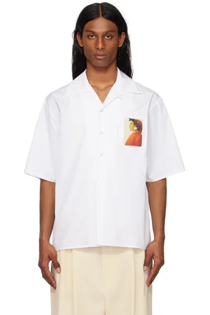Marni Chemise de bowling blanche en popeline à écusson Dante