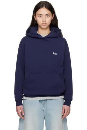 DIME Pull à capuche bleu marine à logo
