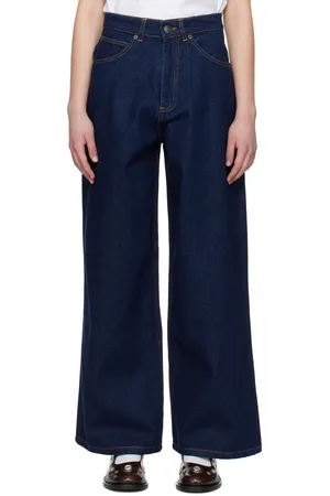 Charles Jeffrey Loverboy Jean ample bleu marine à empiècement en tricot