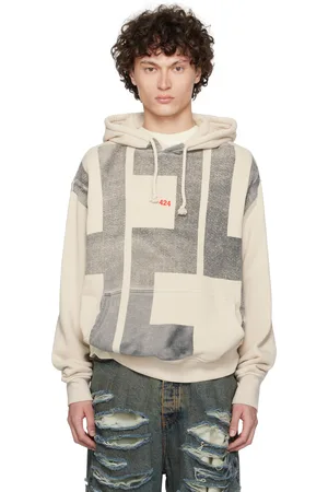 424 FAIRFAX Pull à capuche beige à logos modifiés