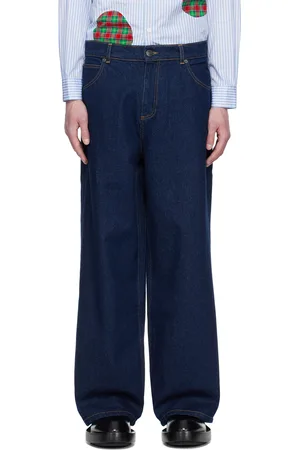 Charles Jeffrey Loverboy Jean ample bleu à empiècement en tricot