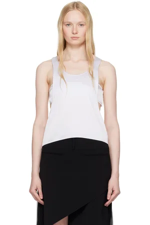 Courrèges Débardeur Infinity blanc en satin