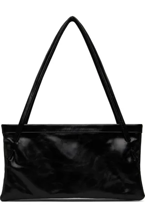 By Far Sac Hannah noir en cuir froissé