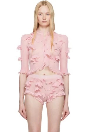 COPERNI Haut rose en tricot à appliqués de papillon
