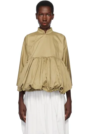 Comme des Garçons Blouson lavé en pièce kaki en sergé de coton