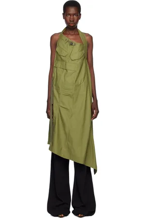 JUNYA WATANABE Robe midi kaki en coton