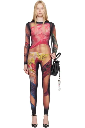 Marine Serre Maillot multicolore en jersey de polyester recyclé à imprimé Draped Statue