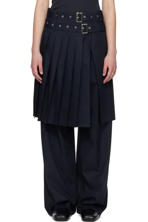 Charles Jeffrey Loverboy Pantalon ample bleu marine à empiècement superposé de style jupe