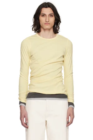 KARMUEL YOUNG T-shirt à manches longues jaune à fronces