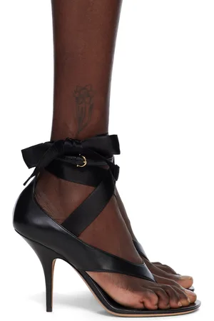 Salvatore Ferragamo Sandales à talon noires à bride double tour