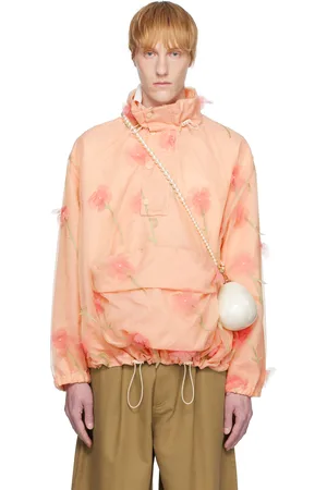 Simone Rocha Blouson Cagoule rose en organza à appliqués d