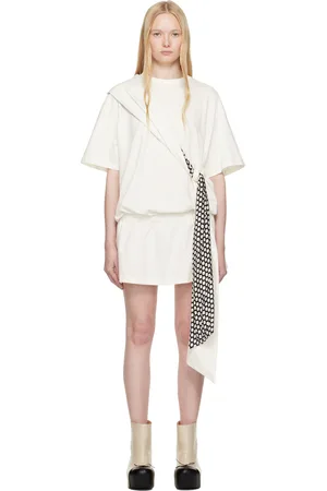 FIDAN NOVRUZOVA Robe courte Mei Flapper blanc cassé