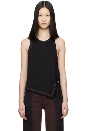 ECKHAUS LATTA Débardeur noir à garnitures à rayures