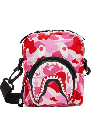 BAPE Mini sac rose à motif camouflage ABC et à requin emblématique