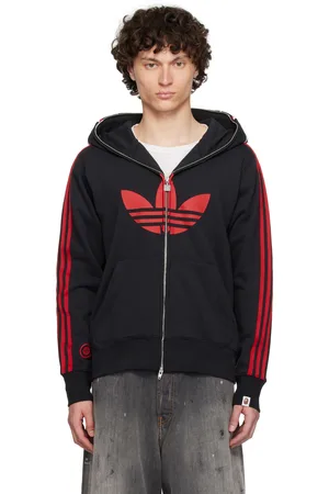 BAPE Pull à capuche Ultimate noir à requin emblématique édition adidas Originals