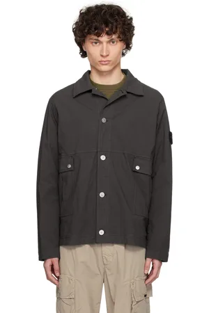 Stone Island Blouson Mil-Spec TC gris en tissu antidéchirures extensible
