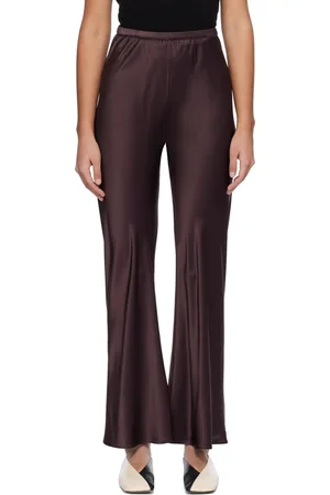 Silk Laundry Pantalon de détente coupé sur le biais brun