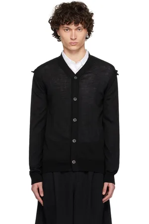 Comme des Garçons Cardigan noir en fibre acrylique et laine