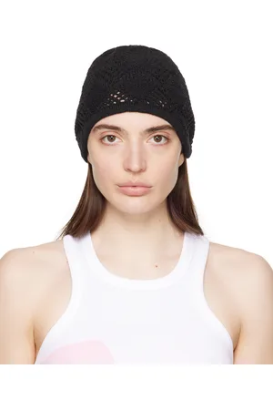 OPEN YY Bonnet noir à oreillettes et à motif argyle