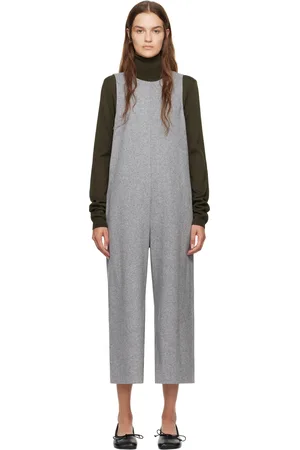 Maison Margiela Combinaison grise en laine à ornement blanc cousu