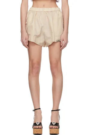 AREA Short de survêtement beige à ornements facettés