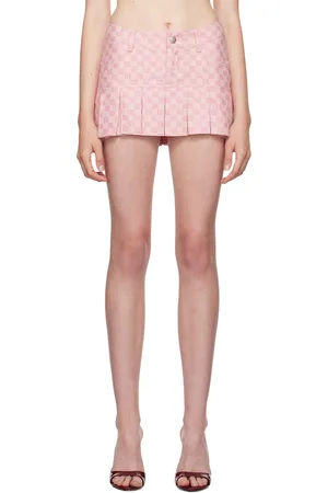 MISBHV Minijupe rose à monogrammes et à plis