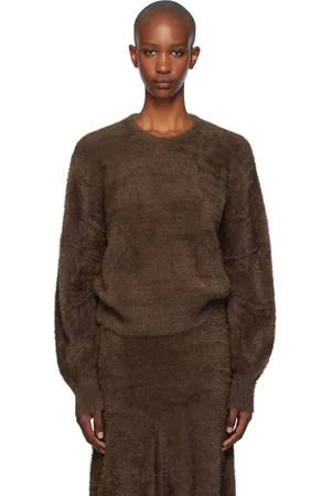 Helmut Lang Pull brun en tricot à poils longs - Apex