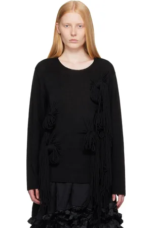 Comme des Garçons Pull noir en jersey de laine et fibre acrylique