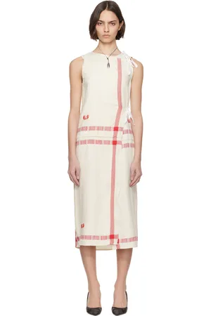 Hodakova Robe midi cache-cœur en linges à vaisselle