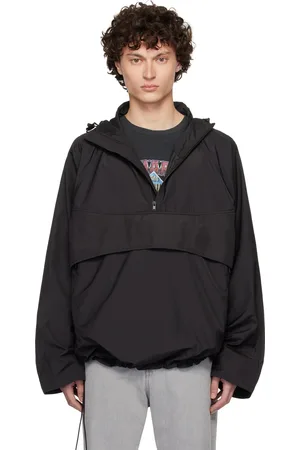 1017 ALYX 9SM Blouson coupe-vent Poly noir à col cheminée