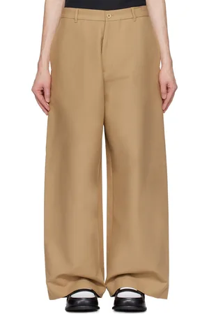 Acne Studios Pantalon beige en sergé de coton