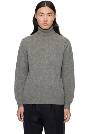 Beams Col roulé gris en tricot jauge 9